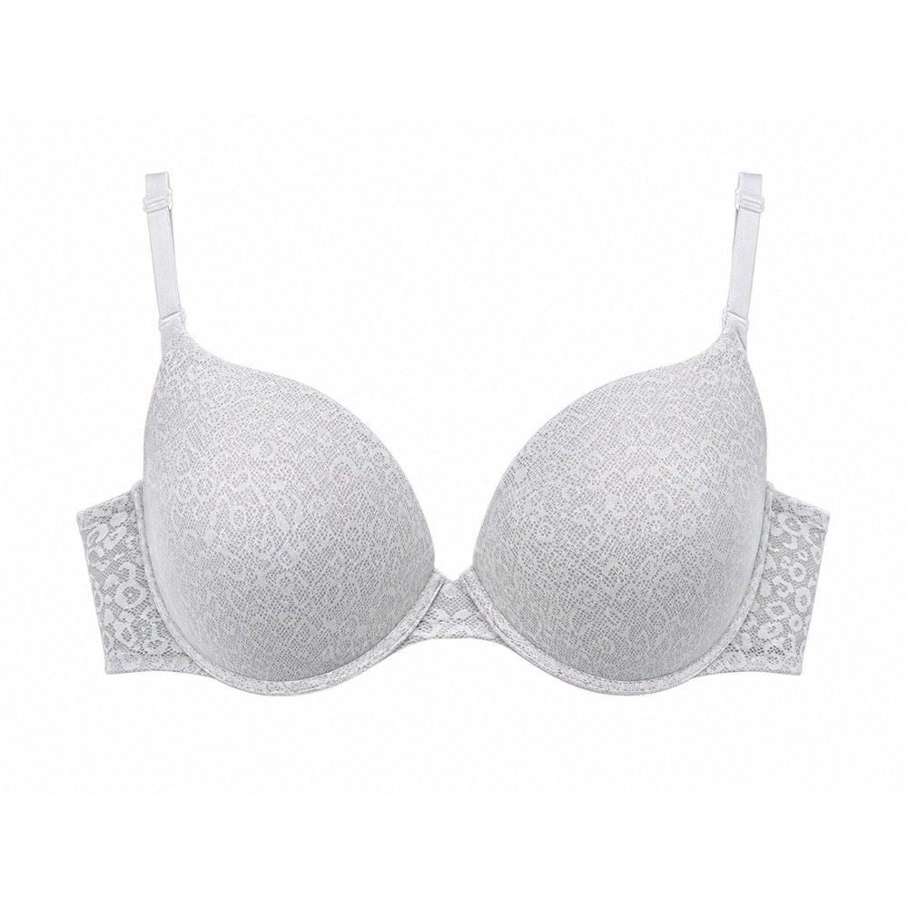 PINK Victoria's Secret White Leopard Lace Wear Everywhere Push-Up Bra 36DD